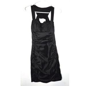 Cache Ruched Sweetheart Cut-Out Back LBD Black Dress 2